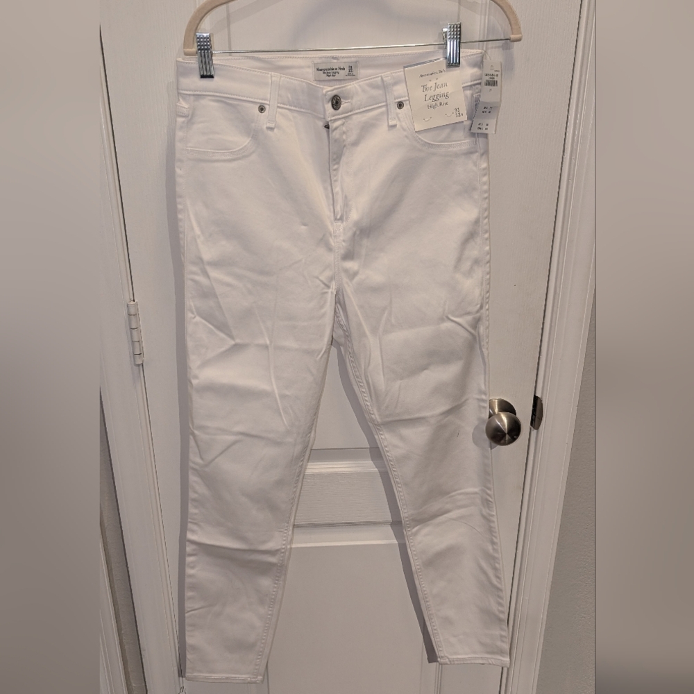 Abercrombie High Rise Jean Leggings 31/12R White New